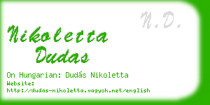 nikoletta dudas business card