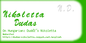 nikoletta dudas business card